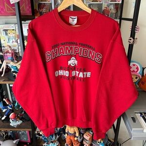 Vintage Ohio State Champions 2002 Sweatshirt Jerzees Men’s L Red Y2K